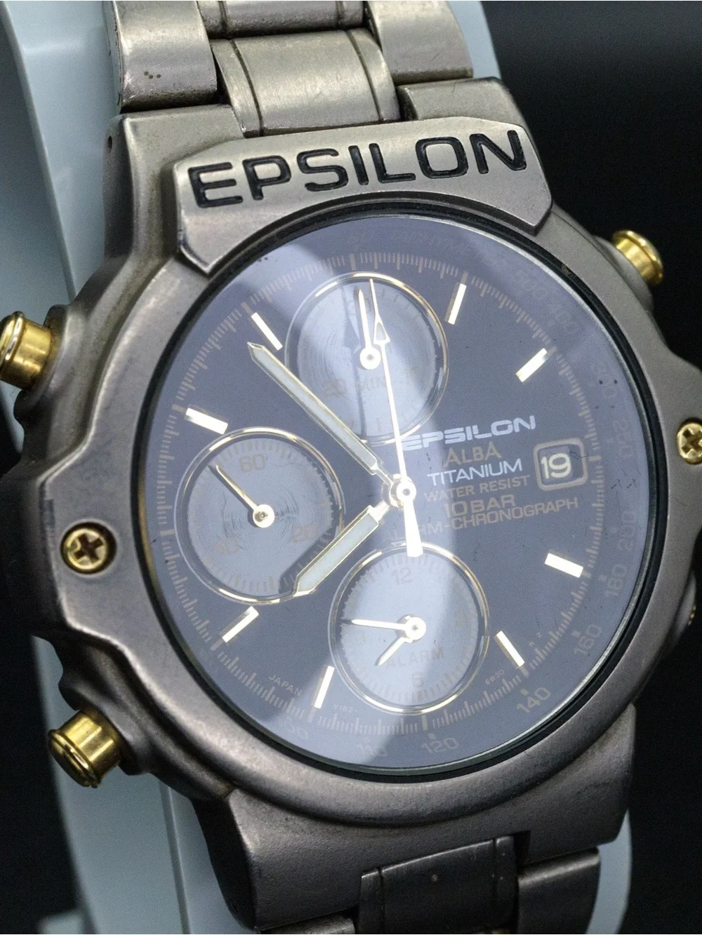 Seiko Alba Rare Epsilon Y812-6A80 Vintage Titanium 40mm JDM Import Chronograph